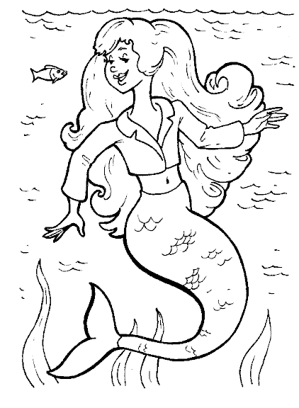 Mermaid Coloring Picture 6