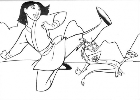 Mulan Coloring Picture 7