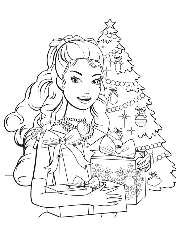 Barbie in a Christmas Carol Coloring Picture 1