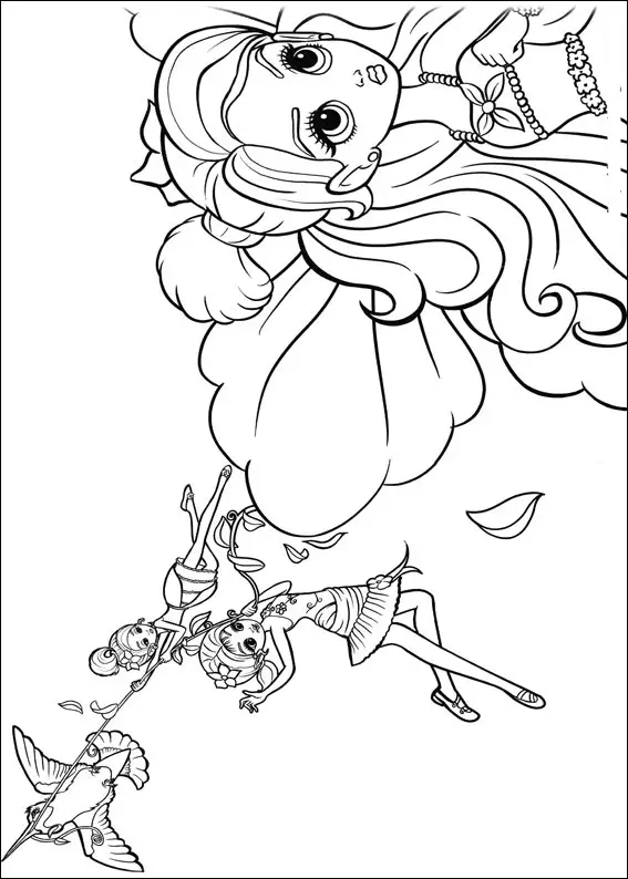 Barbie Thumbelina Coloring Picture 1