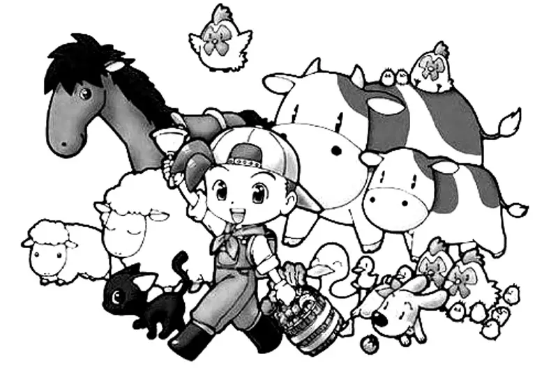 Harvest Moon Coloring Picture 1