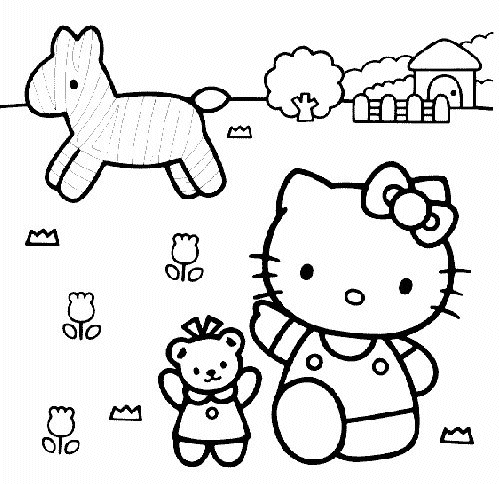 Hello Kitty Coloring Picture 4