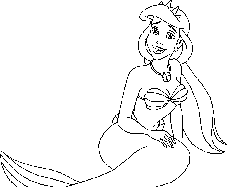 Mermaid Coloring Picture 1