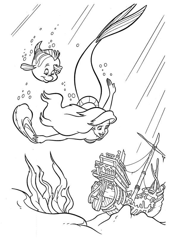 Mermaid Coloring Picture 11