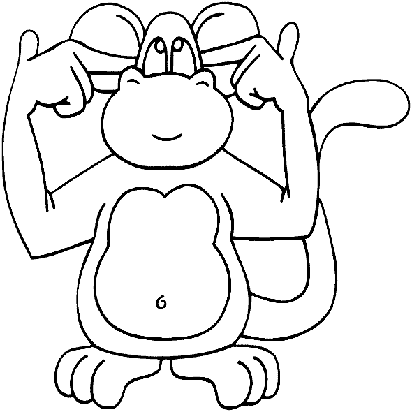 Monkey Coloring Picture 4