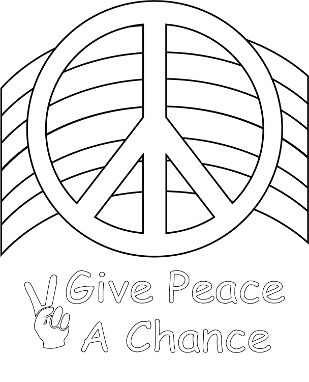 Peace Sign Coloring Picture 2