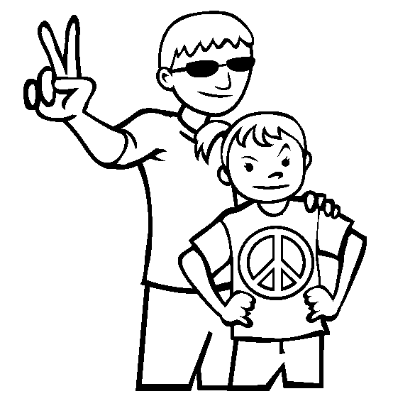 Peace Sign Coloring Picture 6
