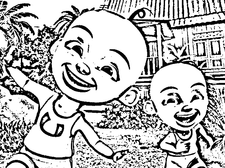 Upin Ipin Coloring Picture 1
