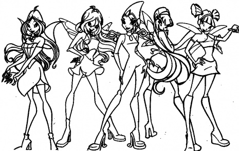 Winx Club Coloring Picture 1